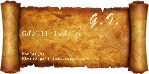 Gáll Iván névjegykártya