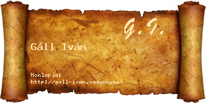 Gáll Iván névjegykártya